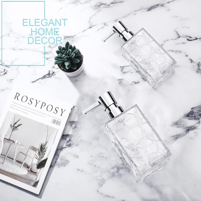 Набір диспенсерів для мила та рідин 2 шт, 320 мл, акрил, для кухні та ванної кімнати, безбарвні