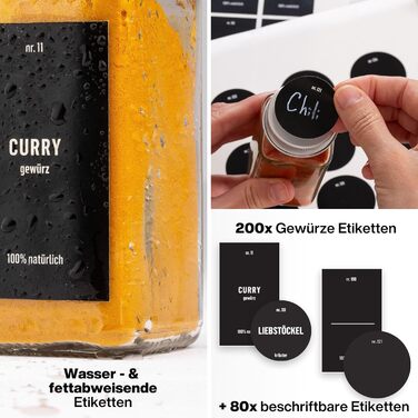 Набір скляних банок для спецій Deco haus® 24 шт. з кришками та ситечко - органайзер для спецій