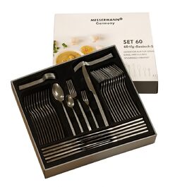 Набір столових приборів 60 предметів з нержавіючої сталі на 12 осіб – елегантний полірований набір, придатний для миття в посудомийній машині, стійкий до корозії. Для вишуканого сервірування столу вдома та на свята (Модель 5)