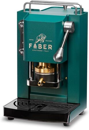 Кавова машина FABER Pro Mini Deluxe для ESE-подів 44 мм, хром, латунний прес, British Green