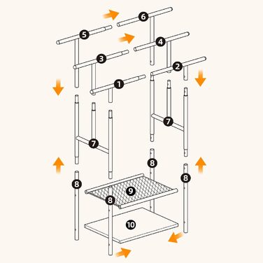 HOOBRO Стійка для рушників з 3 перекладинами, 2 полиці, для ванної кімнати, коричнево-чорна