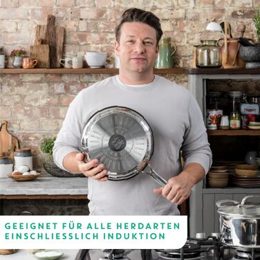 Сковорода Tefal Jamie Oliver Cook's Direct 24 см, індукційна, антипригарна, з термоіндикатором, нержавіюча сталь