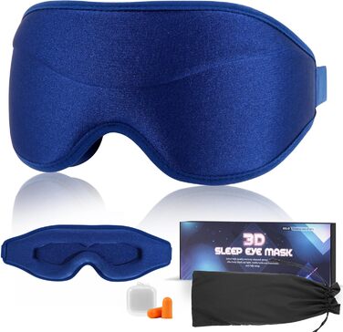 Маска для сну жіноча 3D, зручна, без тиску на очі, 35 г, дихаюча, для жінок (Блакитна)