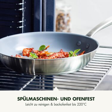 GreenPan Treviso: 10-ти речівий набір посуду з нержавіючої сталі з керамічним антипригарним покриттям, без PFAS, для індукційних плит, сумісний з духовкою, можна мити в посудомийній машині, срібний