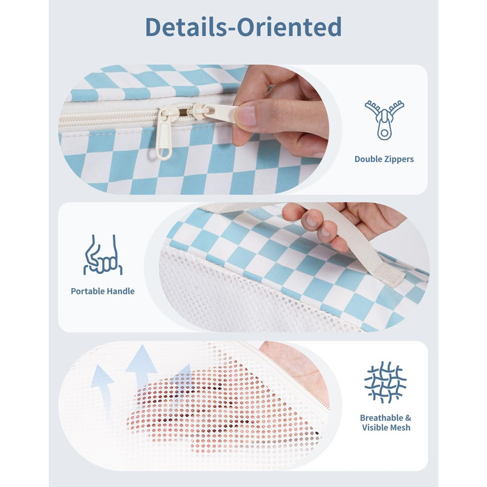 Органайзер для валізи Narwey 7 шт. Набір кубиків для пакування, рюкзак, органайзер для подорожей, сумки для валізи, аксесуари для подорожей (Смугастий) (A-комбінований Checker)