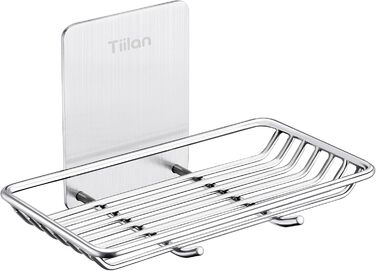 Самоклеюча мильниця для душу та ванної кімнати Tiilan - нержавіюча сталь, срібляста