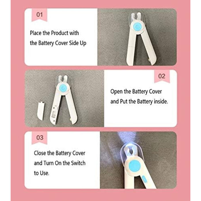 Професійний кусачки для нігтів собак Profi з підсвічуванням та захистом від бризок, для собак та котів, середніх та маленьких порід (Блакитний)