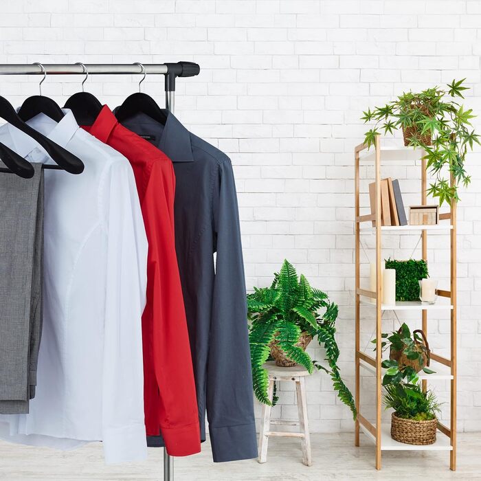 Relaxdays Velvet Clothes Hangers, 10-Piece Set, Wide Shoulders, Hanger with Trouser Bar, 360° Swivel Hook, Suit Hanger, Black