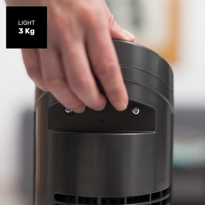 Вентилятор Taurus Babel RCH з пультом керування, 50 Вт, 86 см, 4 швидкості, 3 режими, таймер 9 годин, осциляція, сенсорне керування, сірий