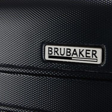 Набір валіз BruBaker Paris - 3 шт. з жорстким корпусом (M, L, XL) з кодовим замком, 4 колеса, ручки. Чорний та світло-коричневий