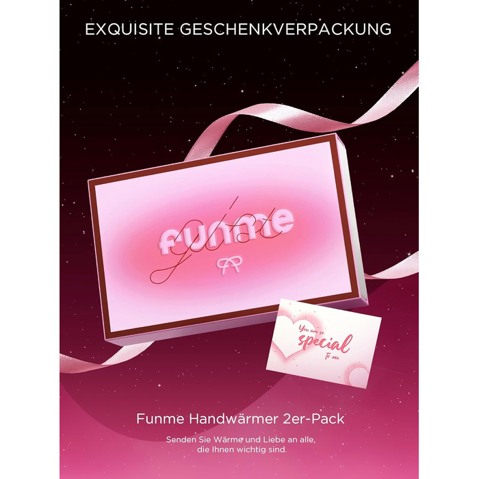 Електричні грілки для рук Funme® 10000mAh (2 шт.) з подарунковою коробкою. USB Powerbank, багаторазові, портативні, до 60°C, для жінок, ідеальні для активного відпочинку. OT95 (фіолетове золото)