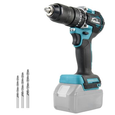 Акумуляторний ударний дриль-шуруповерт сумісний з Makita 18V, 13 мм, безщітковий, 35+3 ступені крутного моменту, 90 Н.м, 2 регульовані ступені, акумуляторний шуруповерт з 3 насадками (без акумулятора)