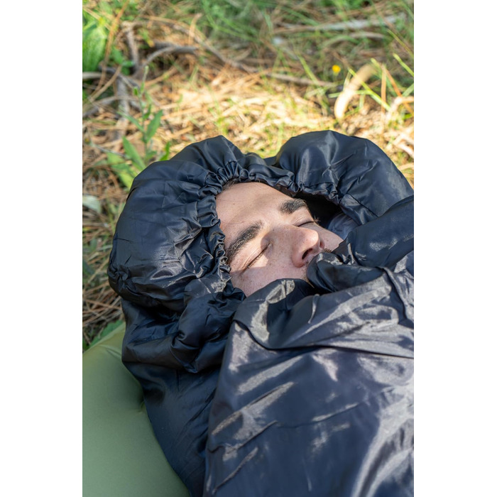 Універсальний спальний мішок для дорослих та дітей на 4 сезони, ultralight спальник для кемпінгу, походів та подорожей, чорний
