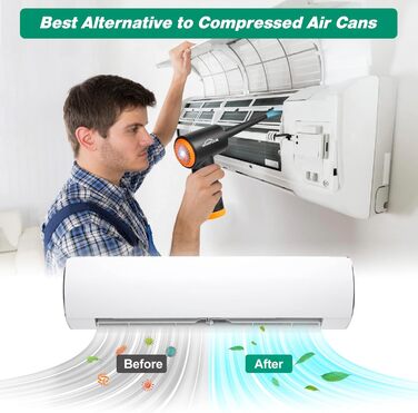 Електричний пилосос для повітря A-Air Duster: 3 швидкості, LED-підсвітка, перезаряджається, для чищення ноутбука, авто, офісу