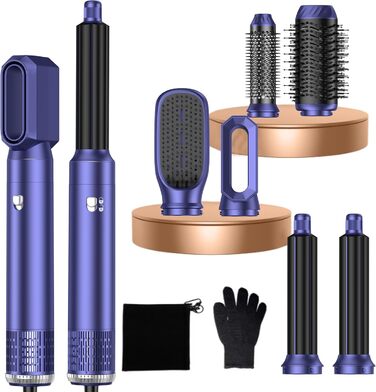 Професійний фен-щітка Pro Airbrush Hair styler 6 в 1: сушка, укладка, створення локонів. 1000W, блакитний