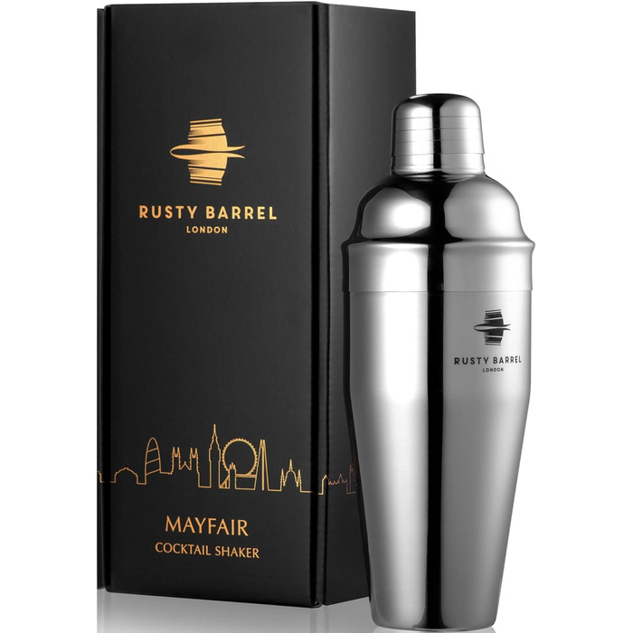 Mayfair Stainless Steel Cocktail Shaker, Large, 680 ml, in Gift Box