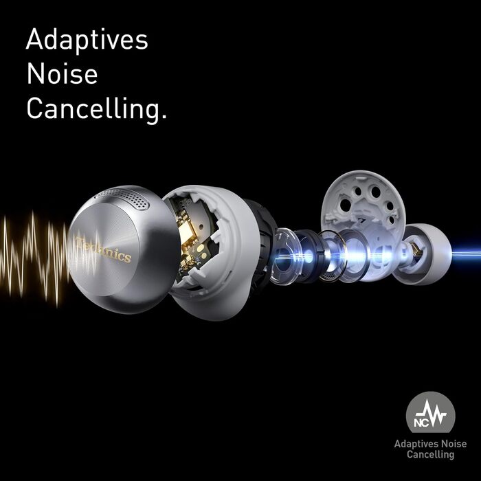 Technics EAH-AZ100E-S Бездротові навушники з активним шумозаглушенням, 10 мм драйвер, Multipoint Bluetooth, AI Voice Focus, срібного кольору