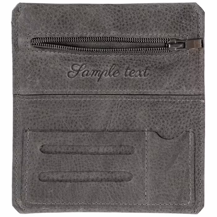 Simaru Personalized Leather Tobacco Pouch with Engraving for 30g Tobacco Bag, Genuine Leather Rolling Pouch incl. Filter Compartment and Sheets Holder (Dark Grey) (Dark Grey)