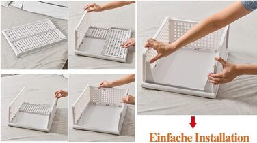 RAIN QUEEN 3-Piece Foldable and Stackable Closet Storage Boxes for Bedroom Clothes Storage Plastic Organizer Drawer (white)