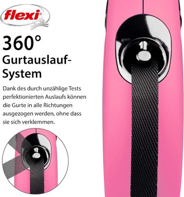 Flexi Classic L рулетка для собак до 50 кг (рожева, M: 5м (<25кг))