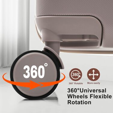 Набір валіз Merax Hartschalen 5шт: 3 валізи, 2 косметичні сумки, рожево-бежевий та хакі