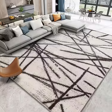 Leesentec Rugs Living Room Modern Artistic Rug Unique Rugs Chic Vintage Distressed Oriental Rugs Floor Mat (200 x 250 cm, Beige) Beige 200 x 250 cm