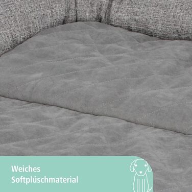 Подушка для домашніх тварин Kerbl Emalia, 60x40x12 см, сіра, для собак та котів, захист меблів