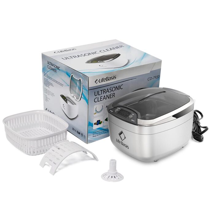 Ультразвукова ванна LifeBasis 850 мл для очищення окулярів, ювелірних виробів, зубних брекетів з LED підсвіткою