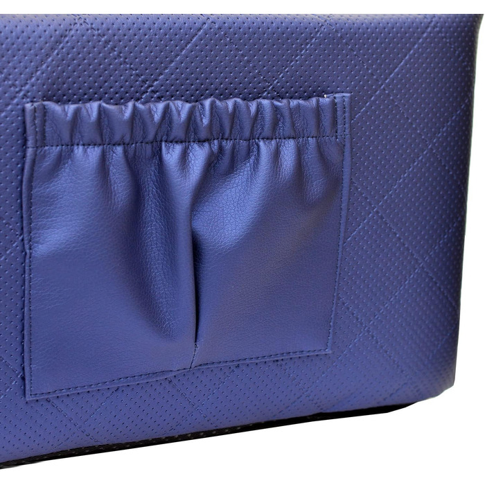 Автокрісло для собак 2в1 | Універсальне автоліжко для собак та котів | Миється, штучна шкіра, плюш, 48x48 см, блакитне