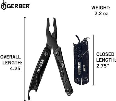 Мультитул Gerber Dime 12-в-1, кишеньковий, чорний, європейська версія