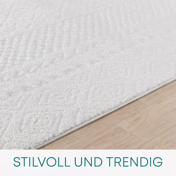 Surya Monaco Rug Living Room Boho, large rug bedroom 200x275 cm - Rug for dining room with geometric pattern, Scandinavian living room rug modern in cream cream 200 x 280 cm