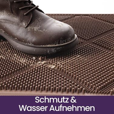 Килимок для дому та вулиці DEXI, 43x90 см, коричневий, водонепроникний, з антиковзким покриттям