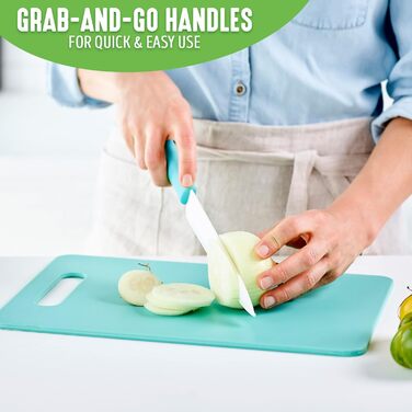 Набір дерев'яних обробних дощок GreenLife 2 шт. (середня та велика), миючі в посудомийній машині, блакитні