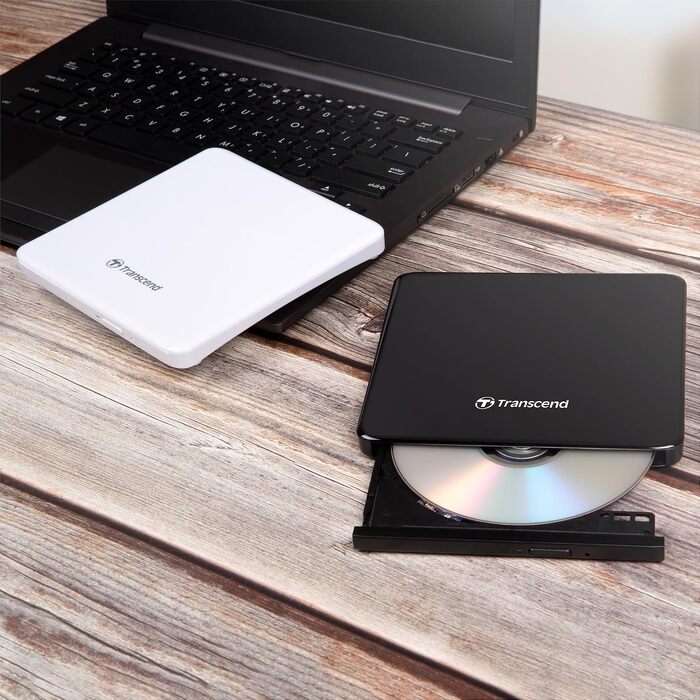Зовнішній DVD-записувач Transcend Ultra-Slim USB 2.0, швидкість 8X, чорний