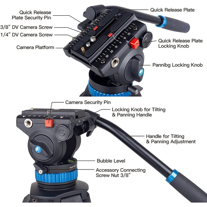 Штатив відео SIRUI SH-15: Алюмінієвий штатив для відеозйомки з поворотним кріпленням 360°, 155 см, навантаження до 10 кг. Підходить для DSLR, відеокамер та камер.