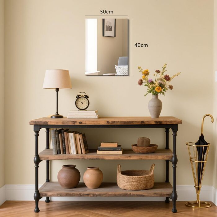 Круглий дзеркало на стіну без рами 40 см, HD скло, сучасний дизайн, самоклеючий, для ванної, вітальні, спальні, коридору