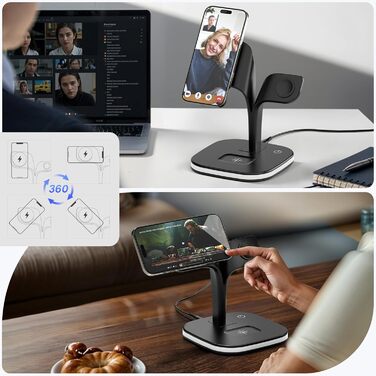 Magsafe Зарядний пристрій 5-в-1 COLSUR для iPhone 17/16/15/14/13/12 Pro Max, Apple Watch 10/9/8/7/6/5/4/SE/2/Ultra, AirPods 4/3/2/Pro - Чорний