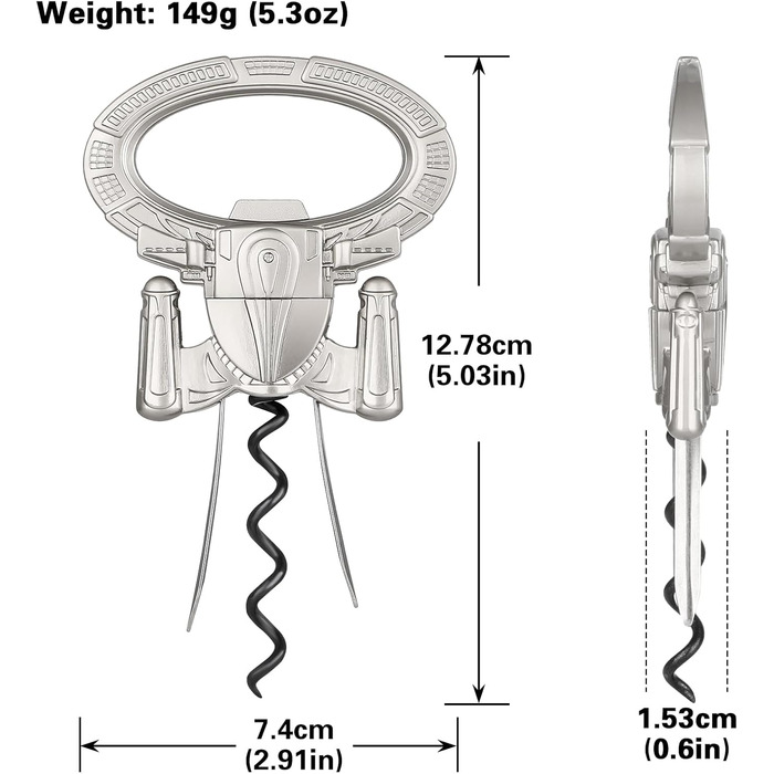 Відкривачка для вина LKKCHER з двома зубцями, для старих винних пляшок, відмінний подарунок для чоловіків, бронза (у подарунковій коробці та картці)