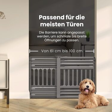 Захисний бар'єр для тварин Iris Ohyama PBR-600, пластиковий, без свердління, білий/кремовий, L64 x B61 x H5 см