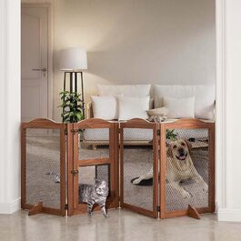 Захисний бар'єр для каміну Unipaws, огорожа для собак, перегородка, 6 панелей, без свердління, білий (коричневий)