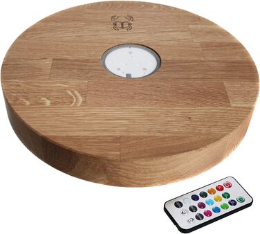 Kaya Shisha LED Coaster, with LED and Remote Control, Hookah Accessories (Ø 22cm) (Oak, 30cm)