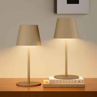 Акумуляторний LED світильник настільний 26 см, 5000mAh, Khaki (2 шт) - кемпінговий, водонепроникний IP54, для ресторану, спальні, бару