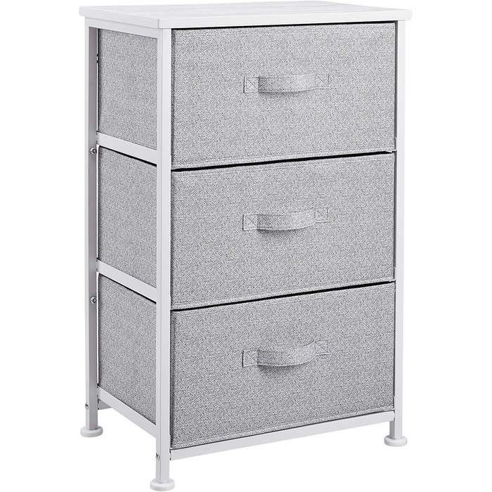Amazon Basics - Closet Storage Organizer with 3 Fabric Drawers, (White)