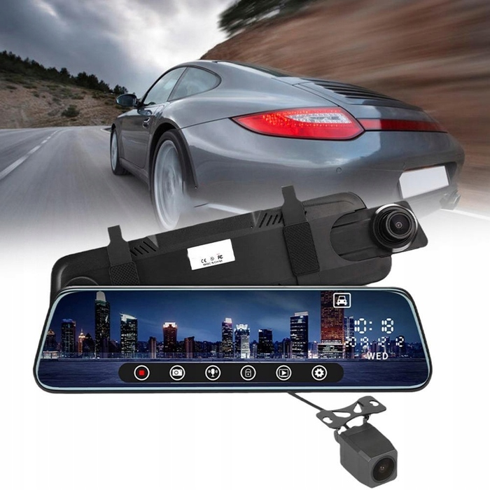 Автомобільний відеореєстратор Fastcam T09CM: 2 камери, Full HD, кут огляду 170°, сенсорний екран