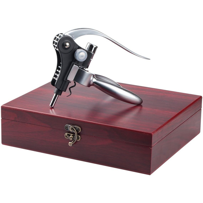 Cooko Korkenzieher, Manual Wine Opener Kit with Aerator and Pourer, Zinc Alloy Handle Corkscrew, Deluxe Wine Opener Accessories with 8 Pieces, Elegant Design Set with Dark Cherry Wood Box