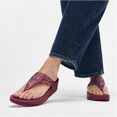 Шльопанці жіночі FitFlop Lulu Glitter, з підтримкою стопи, 42 EU, Рубіновий мікс