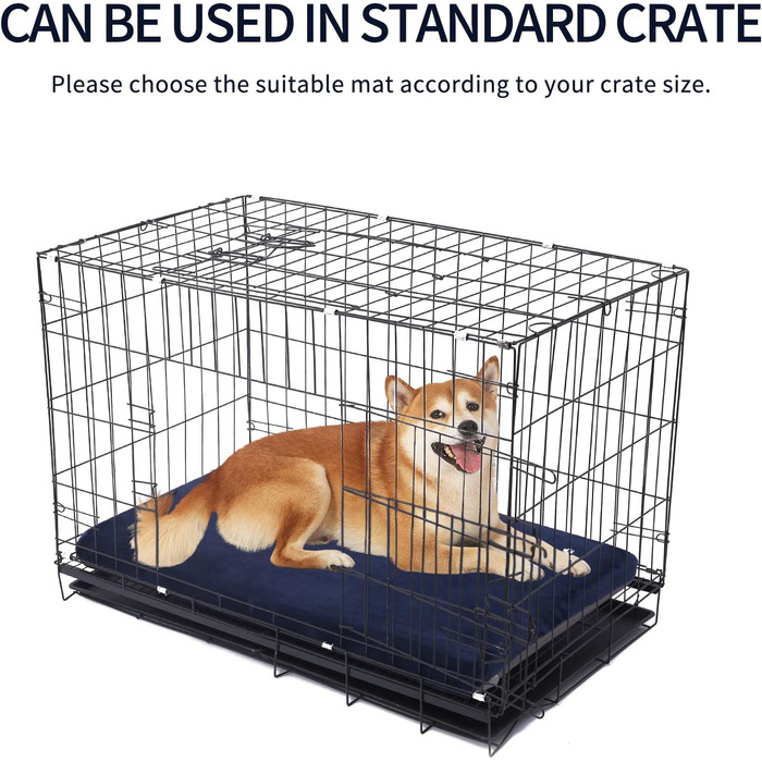 Кросер Лежанка для собак середнього розміру, 76x51 см, двостороння, блакитна. Підходить для собак та котів до 20 кг. Лежанка для собак, лежанка для котів, лежанка для тварин.