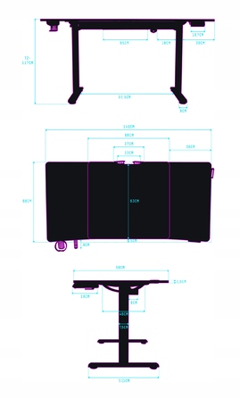 Ігровий стіл Ultradesk LEVEL V2, чорний, з електричним регулюванням висоти