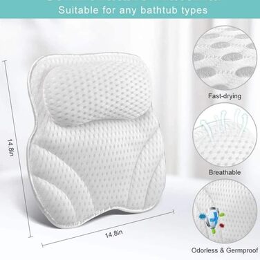 White Bathtub Pillow for Comfortable Bathing