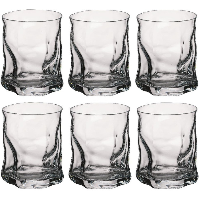 Bormioli Rocco 340350 Sorgente Whisky Glasses, 420ml, Glass, transparent, set of 6